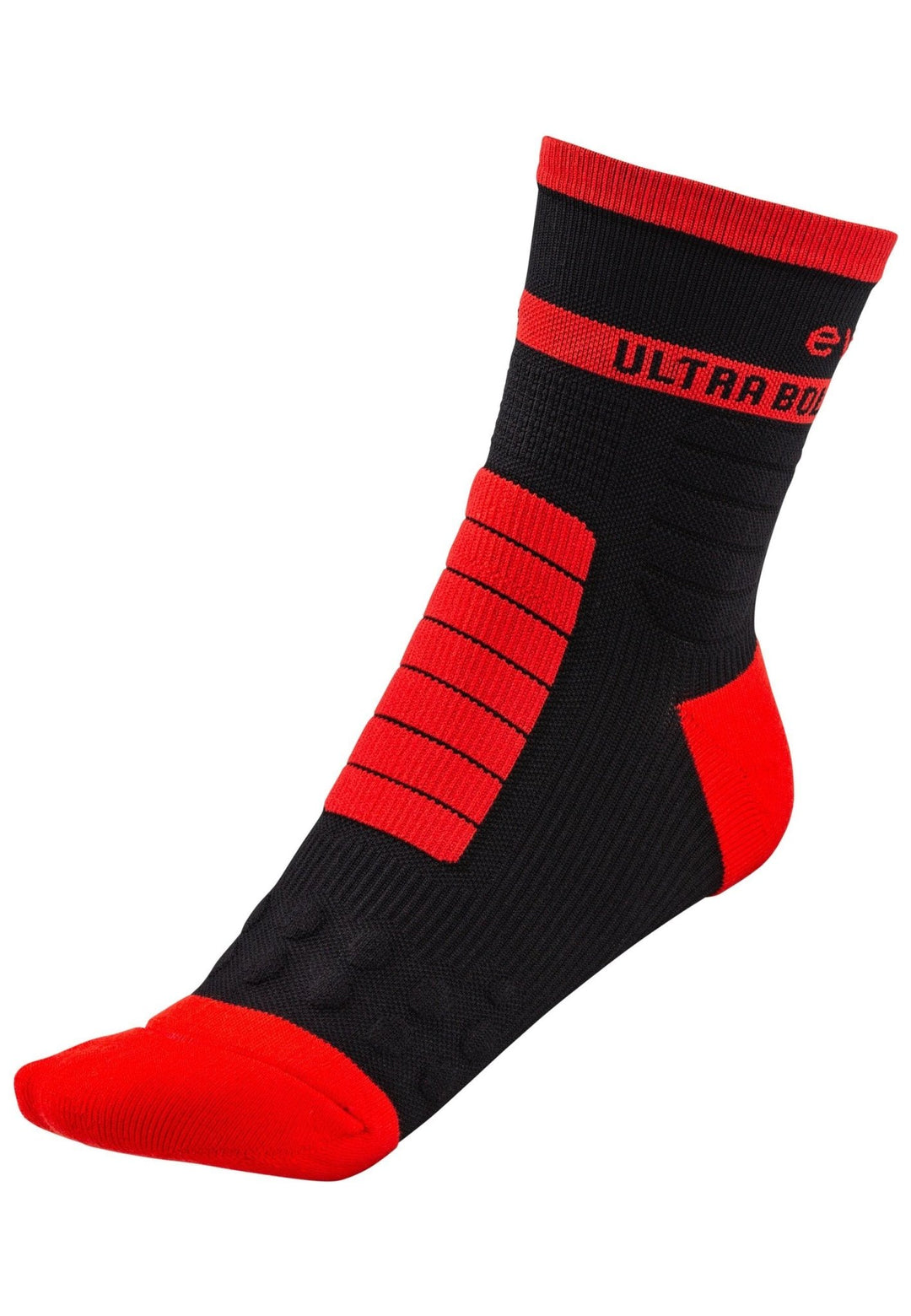 Calcetines Trail Running antiampollas Ultra Bold rojo y negro de CORDURA. Unisex - evernya