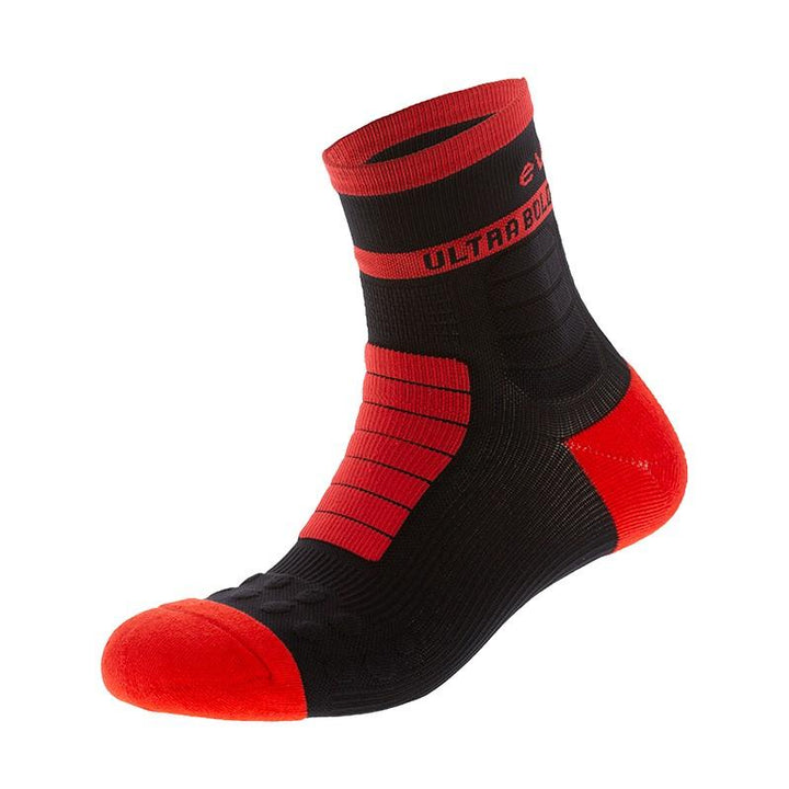 Calcetines Trail Running antiampollas Ultra Bold rojo y negro de CORDURA. Unisex - evernya